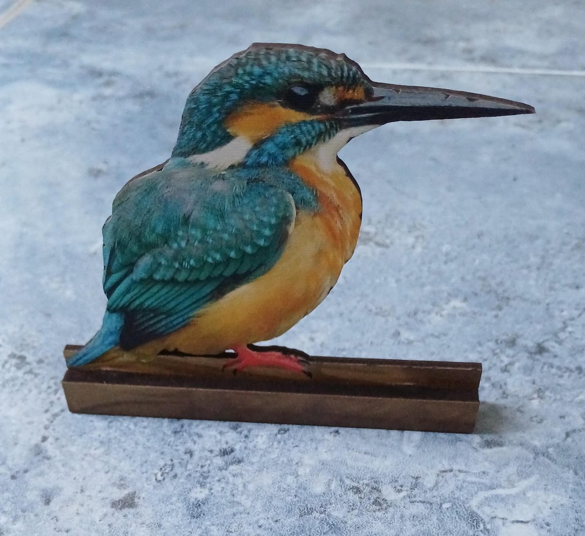 Houten Decoratie Vogel – IJsvogel – Staand – 10 cm – Handzaam Ornament