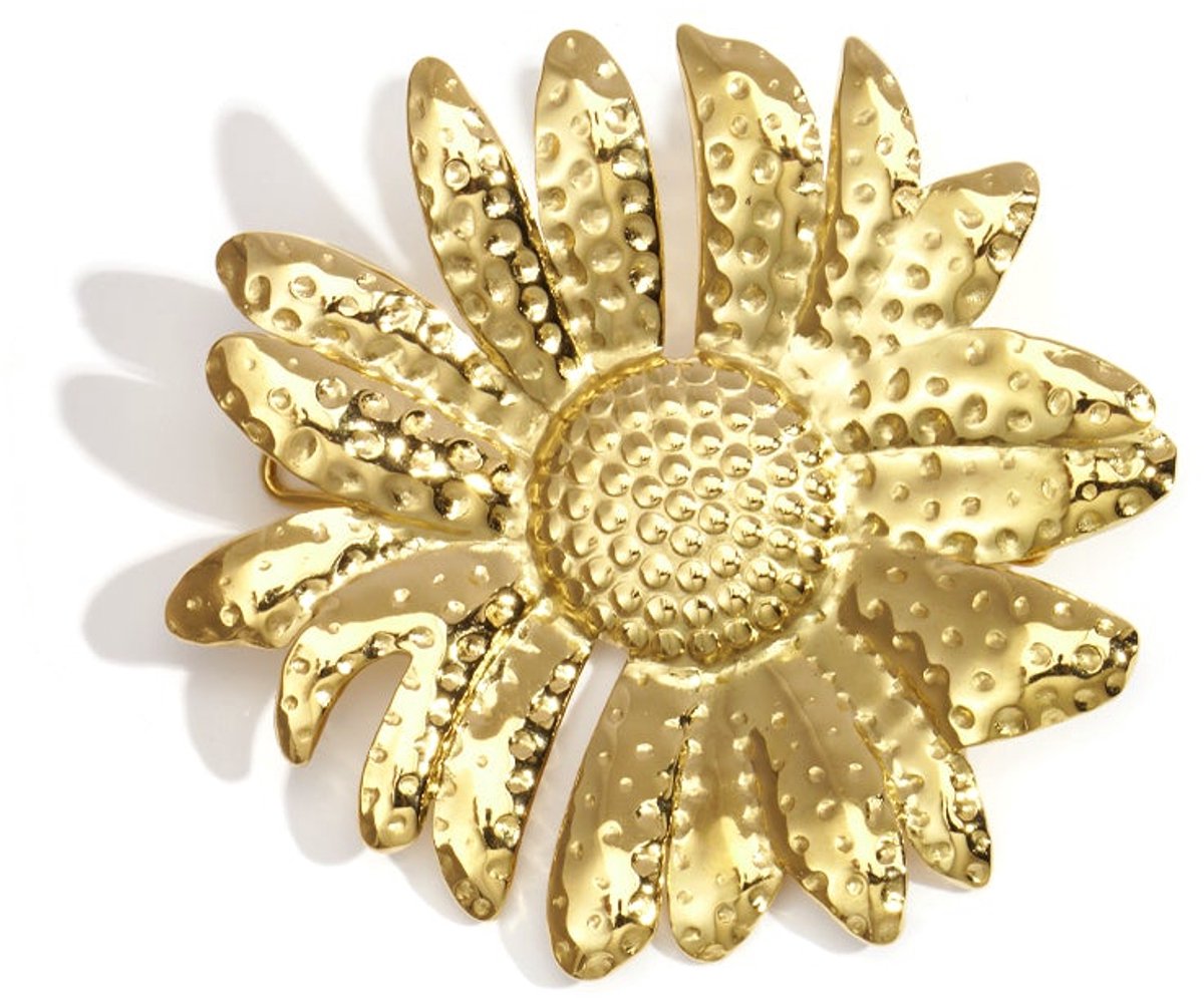 Broche haarspeld in bloemvorm met stippenmotief