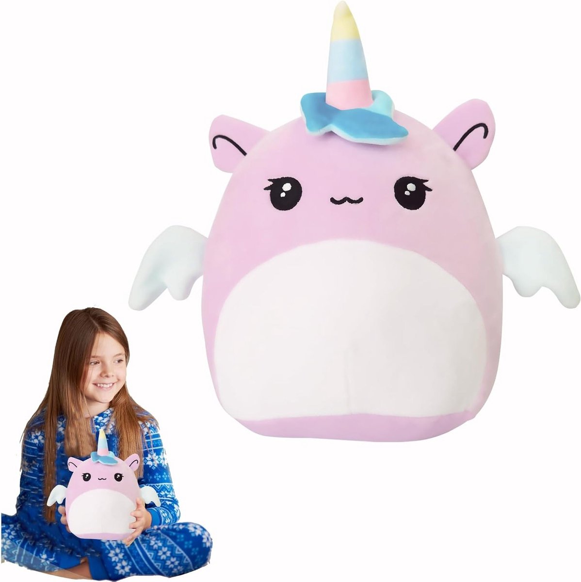 Zachte Eenhoorn Knuffelkussen voor Meisjes, Schattig Pluche Speelgoed, Perfect als Verjaardagscadeau, Valentijnsdag of Feestdecoratie voor Kinderkamer en Bank
