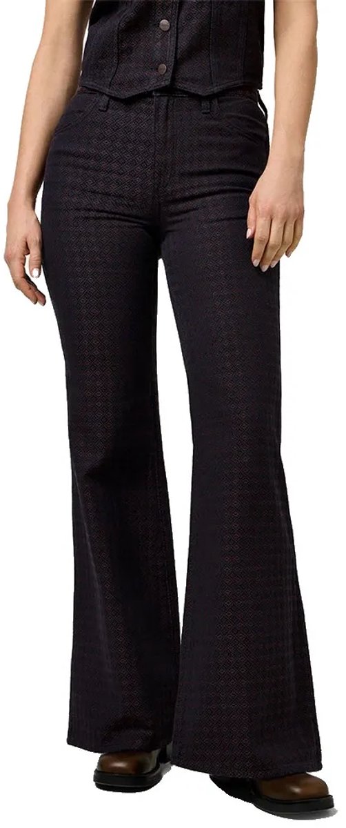Wrangler 70s Flare Fit Broek 27 34 Vrouw Mahogany