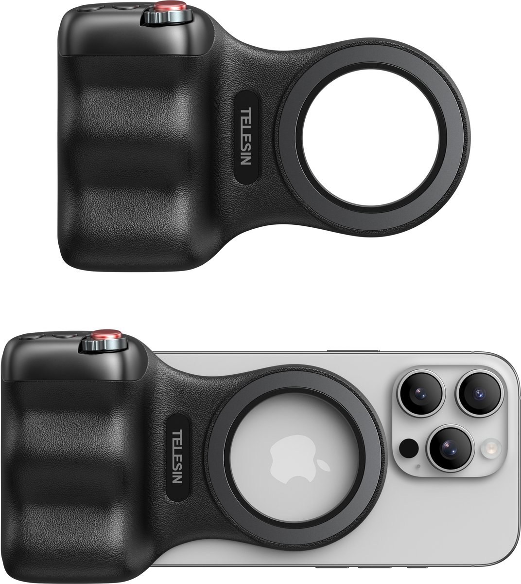 Telesin Fun Shot Magnetic Grip 2 Cameragreep - MagSafe telefoon grip - Zoom- en Sluiterknop - Inclusief bluetooth afstandsbediening - Universeel voor alle smartphones - Zwart