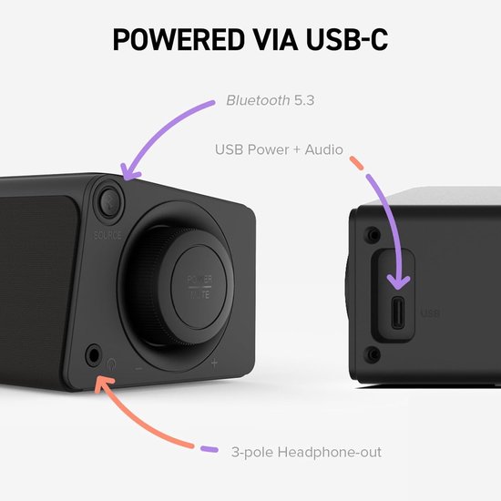 Compacte Soundbar - Onder-monitor Luidspreker - Audio Verbeteren - Draadloze Bluetooth 5.3 - 410 x 82 x 63 mm - Zwart — afbeelding 3