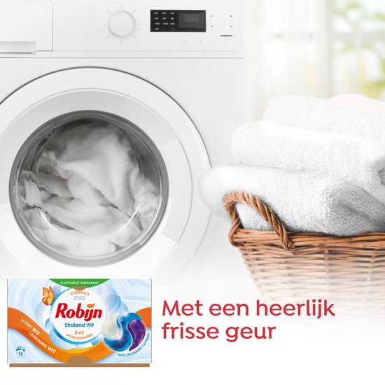 Capsules de lessive Robijn Radiant White 3 en 1 - 4 x 15 lavages - Pack économique