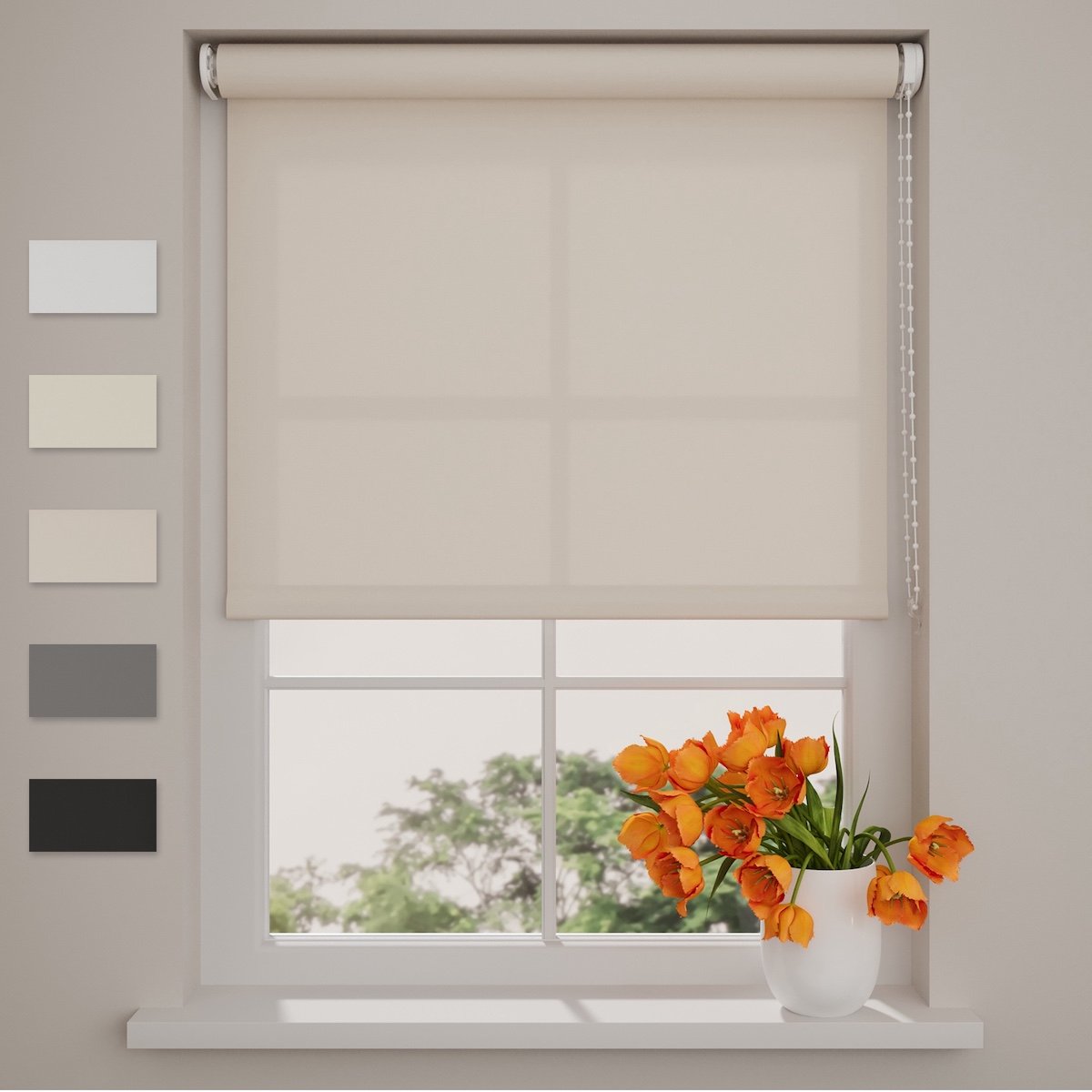 Rolgordijn Easy Lichtdoorlatend - Sand - 120 x 275 cm