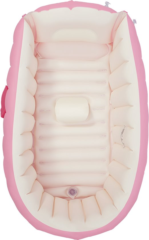 Babybadje Opblaasbaar Kinderbad 77*40*25cm Roze Draagbaar Opvouwbaar Reisbad Mini-Luchtzwembad — afbeelding 2