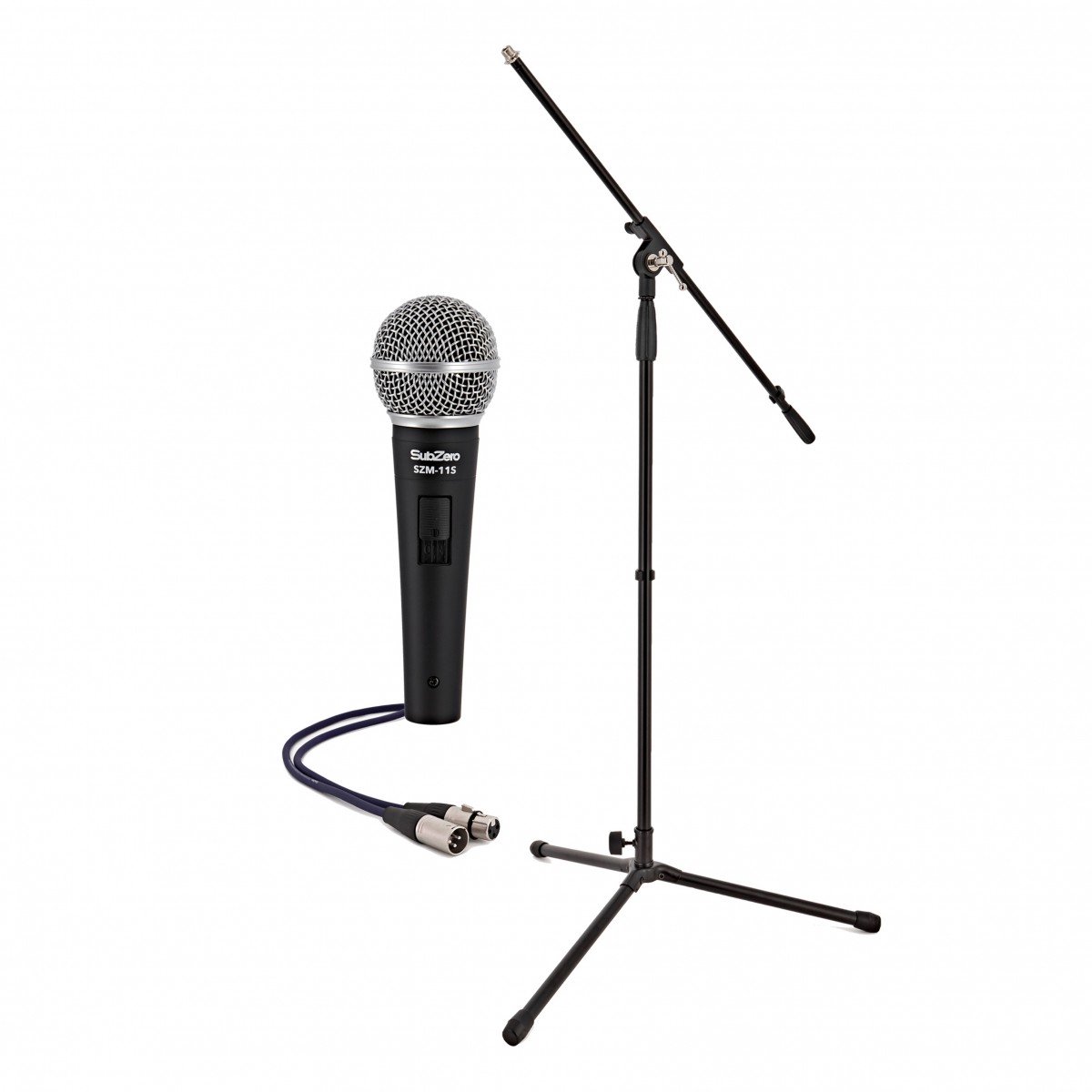 SubZero SZM-11S Dynamic Vocal Microphone with Switch, Boom Stand Pack