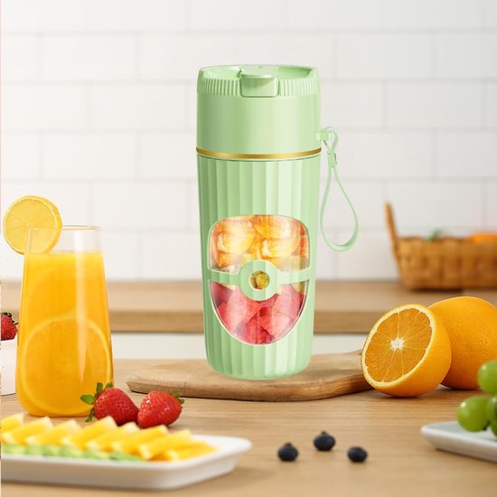 Draagbare Mixer - Smoothie Maker - Gezonde Dranken Maken - USB-C Oplaadbaar - 450 ml - Groen — afbeelding 3