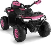 Danky Quad - Elektrisch Kinderquad 12V - Donkerroze - Afstandsbediening - 2 Motoren & Vering - LED & Bluetooth - 95x56x55 cm
