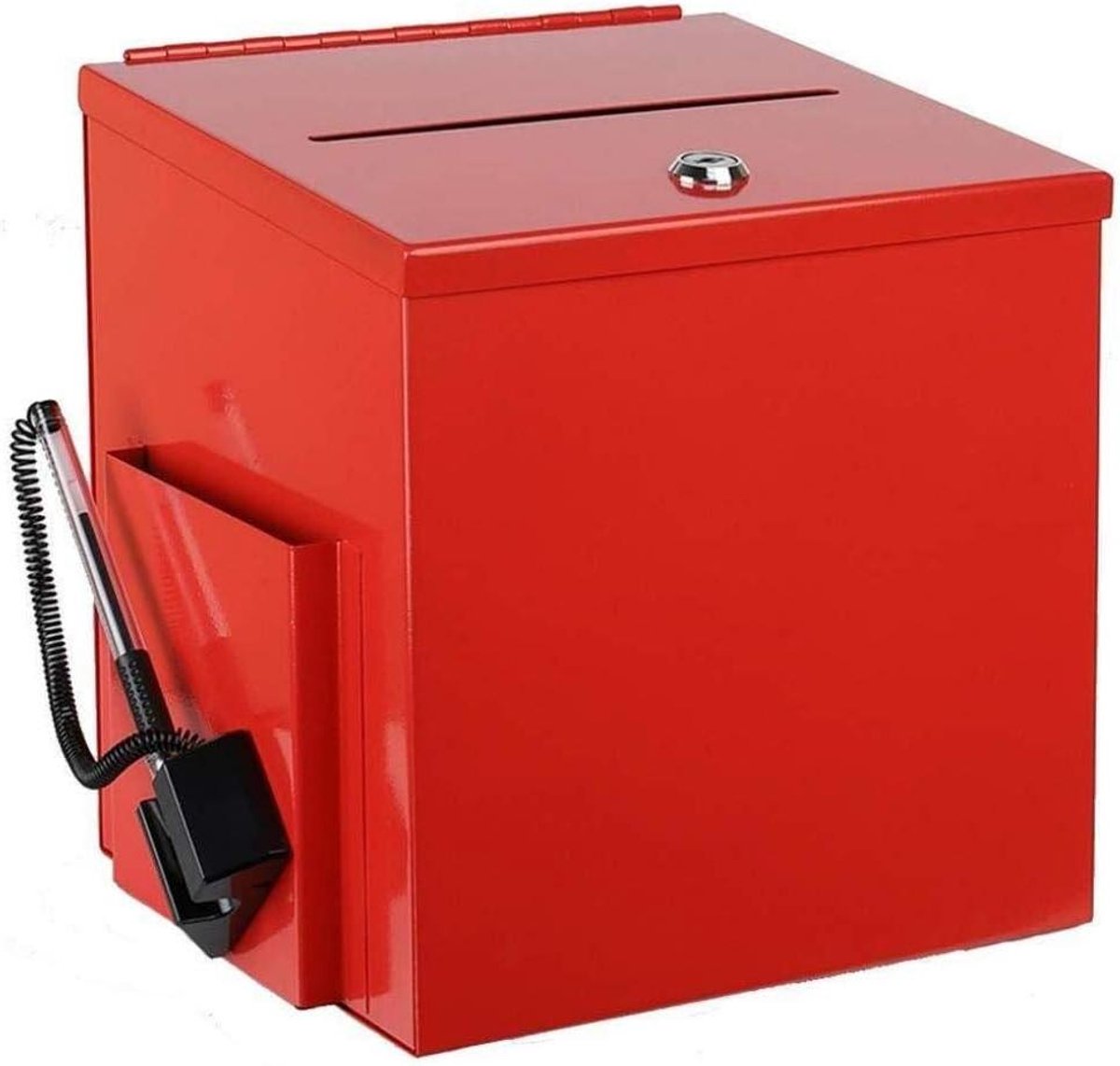 Lockable Mailboxes Safe Mailbox Mailboxes Metal Iron Election Ballobox for Schools/Post Office/Apartments, Red