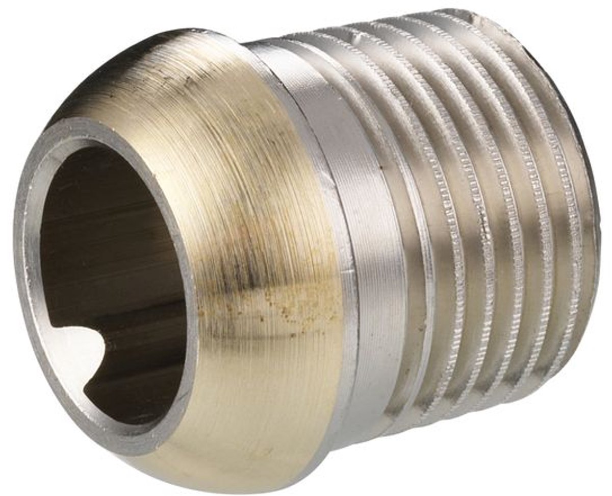 Danfoss Nippel kort f,RA,RAV(L),RLV,AVDO R 3/8 ingekort 6 mm, totale lengte 22 mm, 013L0443