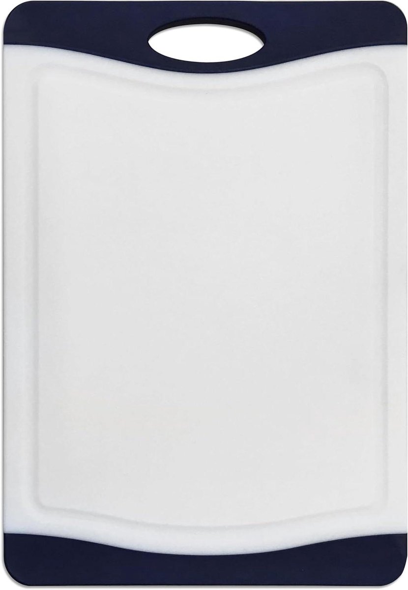 Snijplank Polypropyleen met Antislip Randen Wit/Blauw 36.8x25.4 cm