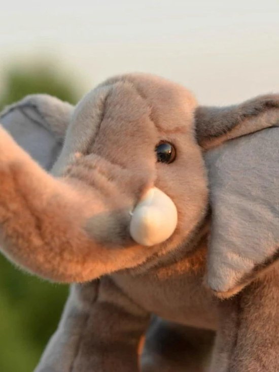 Olifant Knuffel - Pluche Olifant Dier - Fantasie Spel - Levensechte Details - 32 cm - Grijs van Olifant — afbeelding 5