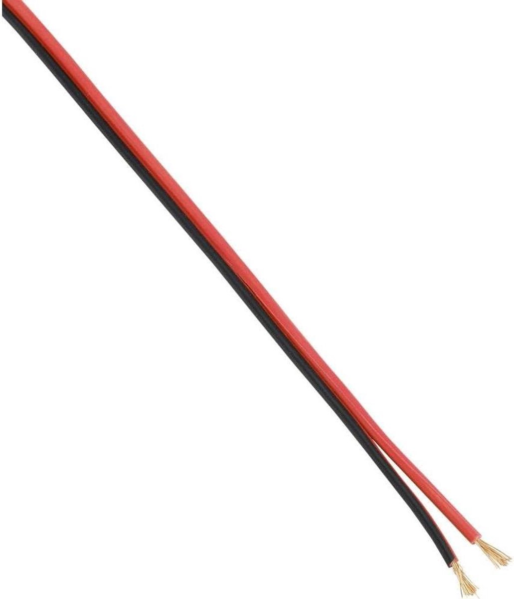 Luidsprekerkabel - Audio kabel - Muziek Installatie - 2 x 0.75mm² - 100 meter - Zwart Rood