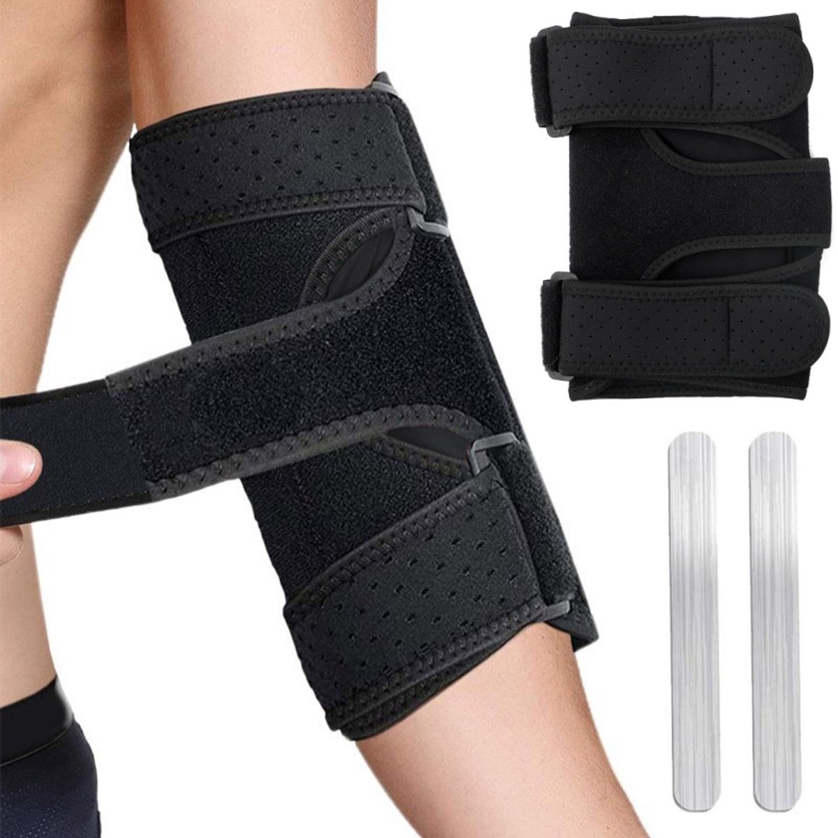 2 stuks Verstelbare Elleboogbrace voor Cubitaal Tunnel Syndroom & Ulnariszenuw – Nachtspalk voor Tenniselleboog, Tendinitis en Pijn, Comfortabele Stabilisator voor Mannen en Vrouwen