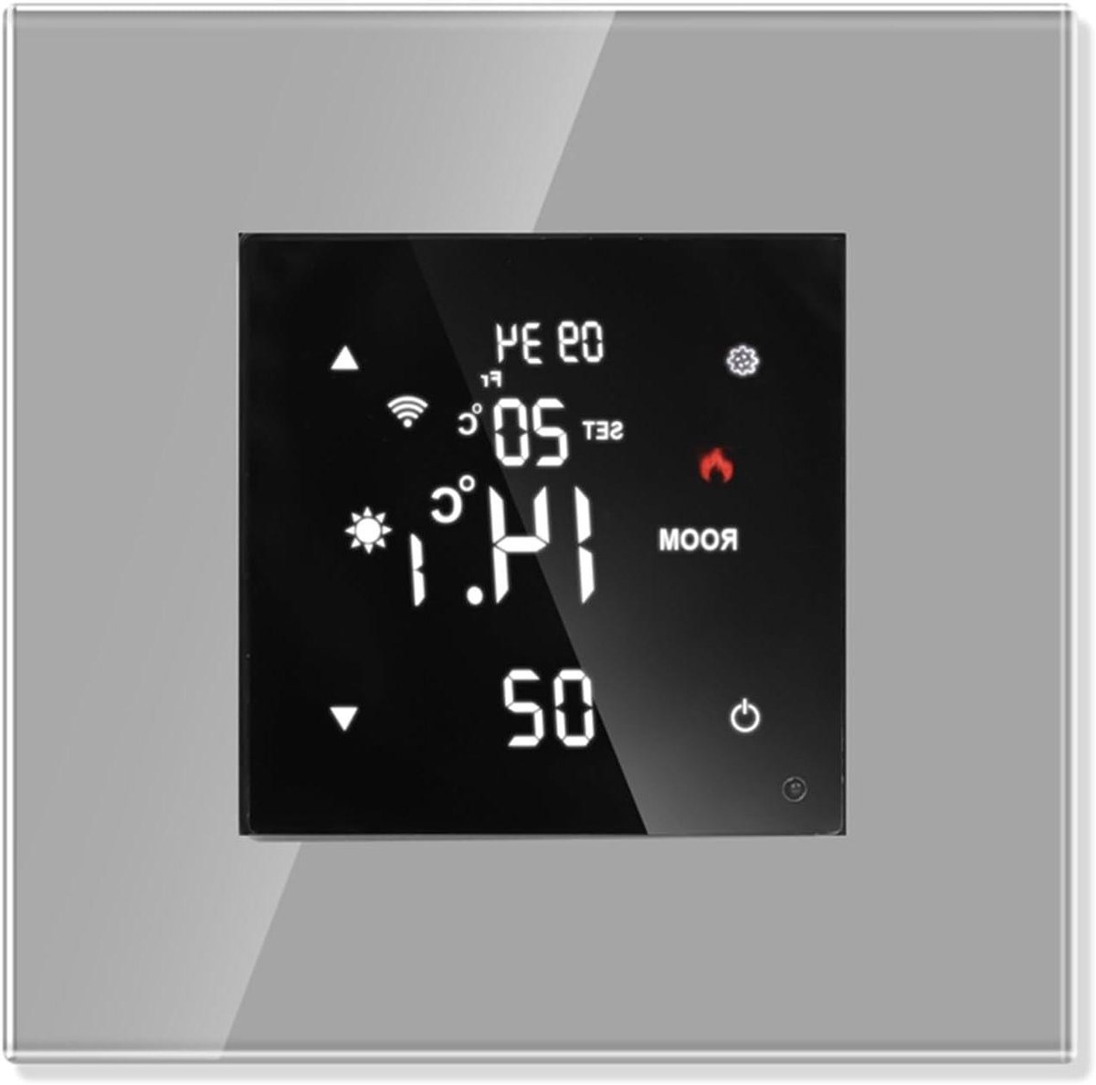 Slimme Thermostaat - Kamertemperatuurregelaar - Verwarming Regelen - Wifi Bediening - 10x10x10 mm - Grijs