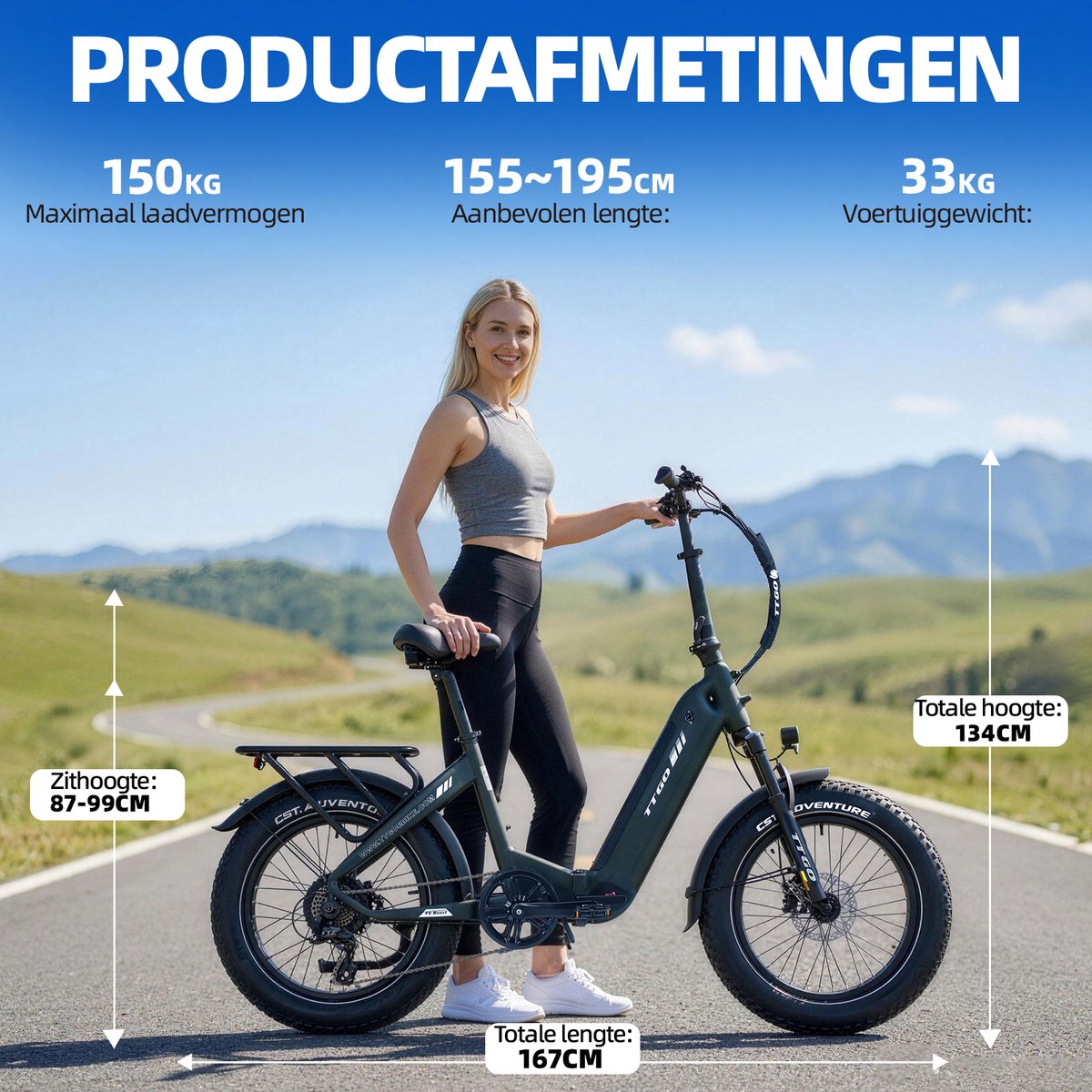 TTGO F6 Boost Elektrische Fiets – 250W Motor - 48V18Ah Lithium Accu – Actieradius tot 140 km – Hydraulische Schijfremmen – 20×4.0 inch Fatbike Banden - Shimano 7 Versnellingen - Vouwfiets - Donkergroen thumbnail 4