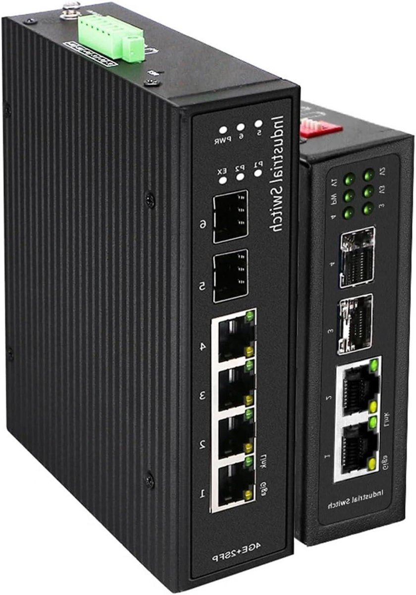 Industriële Uplink Switch - Netwerk Switch - Netwerk Stabiliteit - Poorten en SFP Sleuven - 2.5G - Zwart