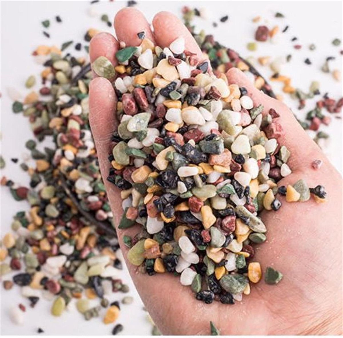 Natuurlijke Kristallen Grind - Aquarium Bodem Zand - Landschap Decoratie - Unieke Natuurlijke Stenen - 3-5 mm - Gemengde Kleuren