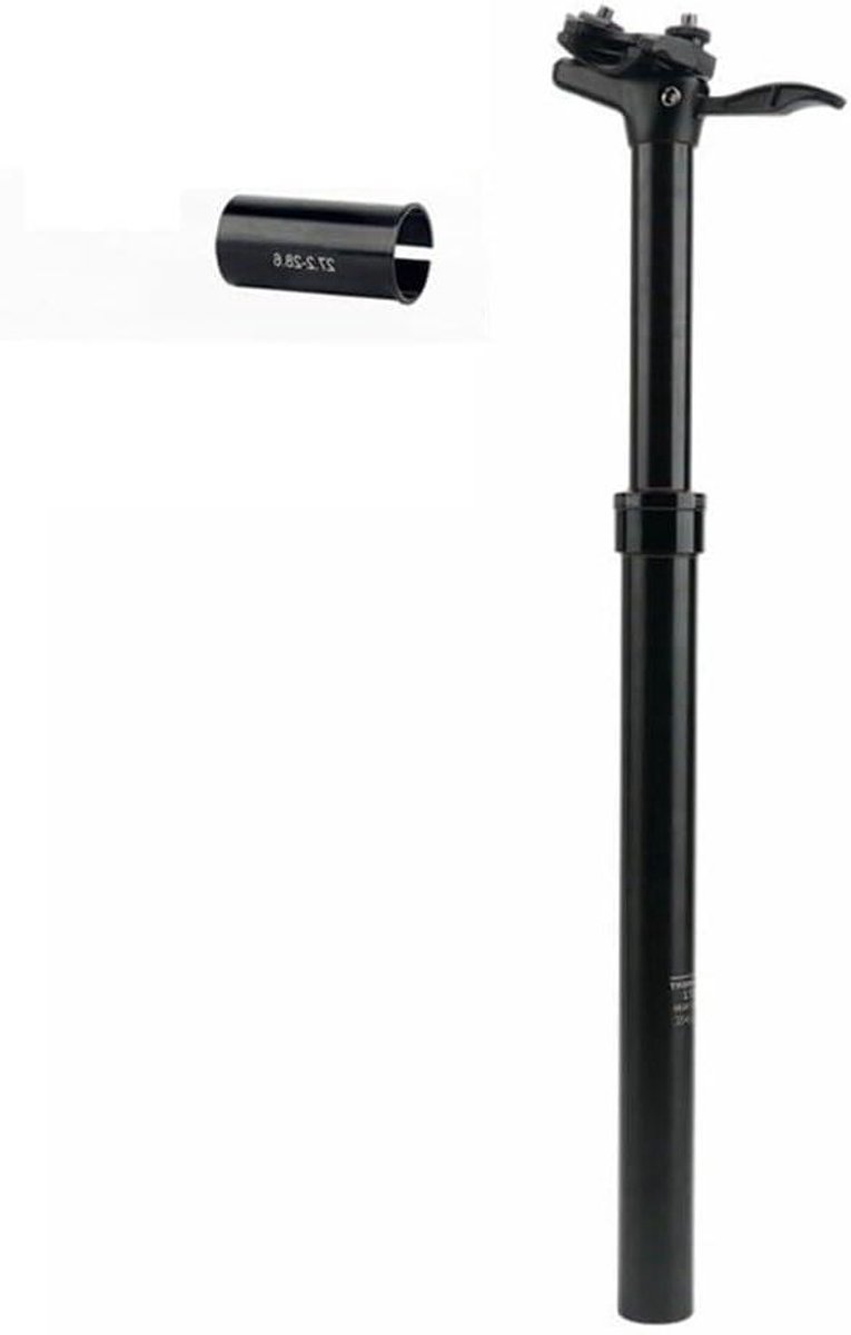 Telescopische Zadelpen - Verstelbare Schokdemper - Comfortabel Fietsen - Luchtdruk Verstelbaar - 31.6MM - Zwart