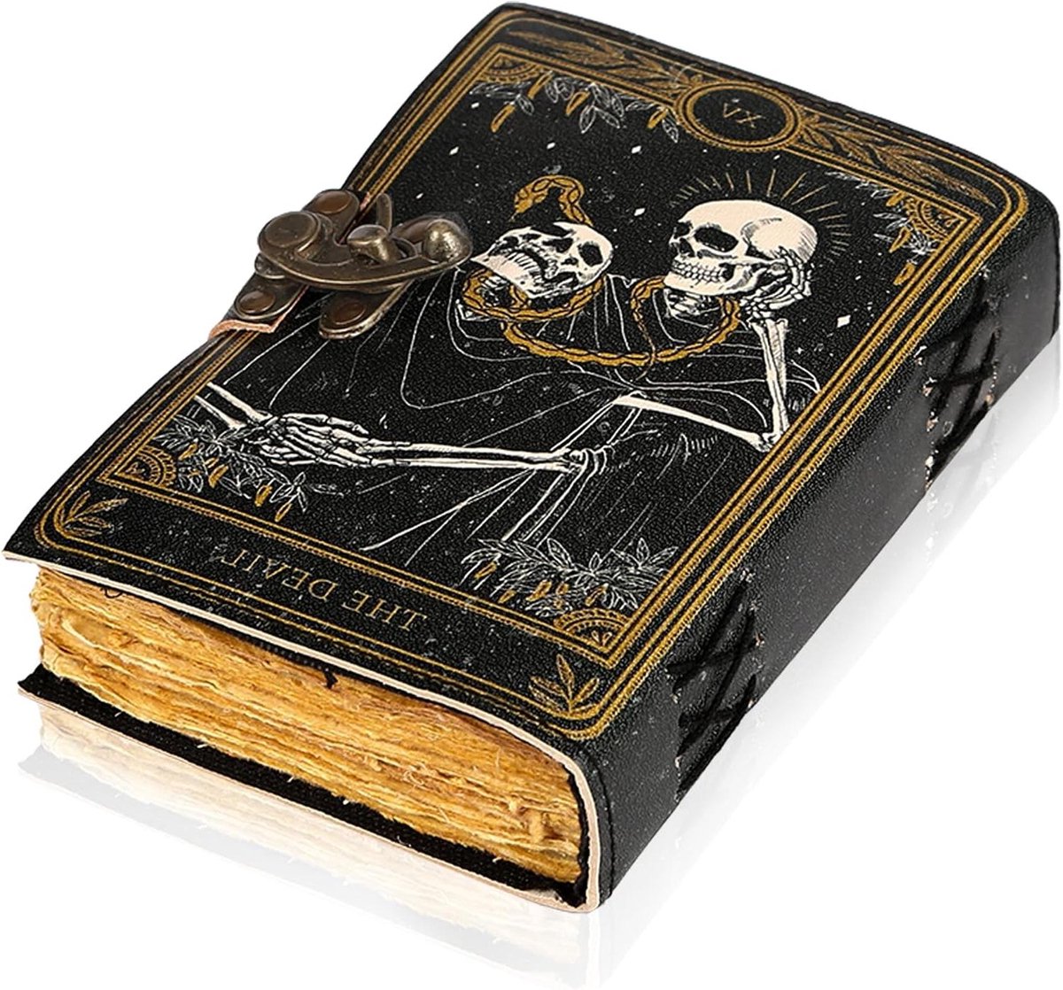 Leren Notitieboek - Handgemaakt Dagboek - Persoonlijke Reflectie - Echte Leer Kaft - 7 x 5 Inch - Zwart