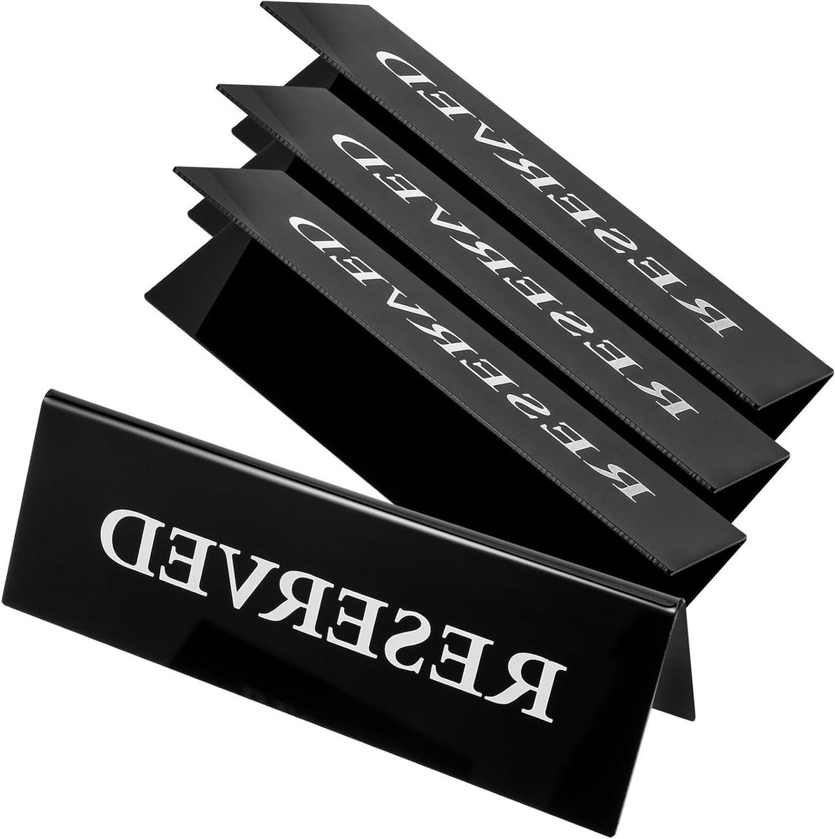 Gereserveerde Bordjes - Stoel Aanduiding - Zitplaatsen Reserveren - Acryl Materiaal - 4 Stuks - Zwart