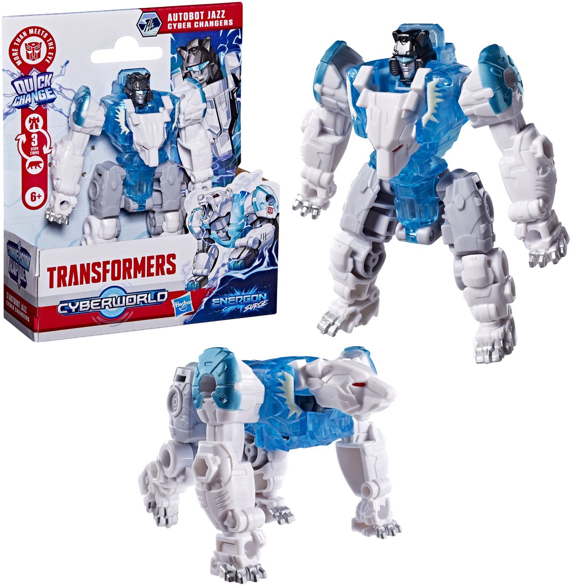 Transformers CYBERWORLD Energon Surge Autobot Jazz Cyber Changers - Actiefiguur