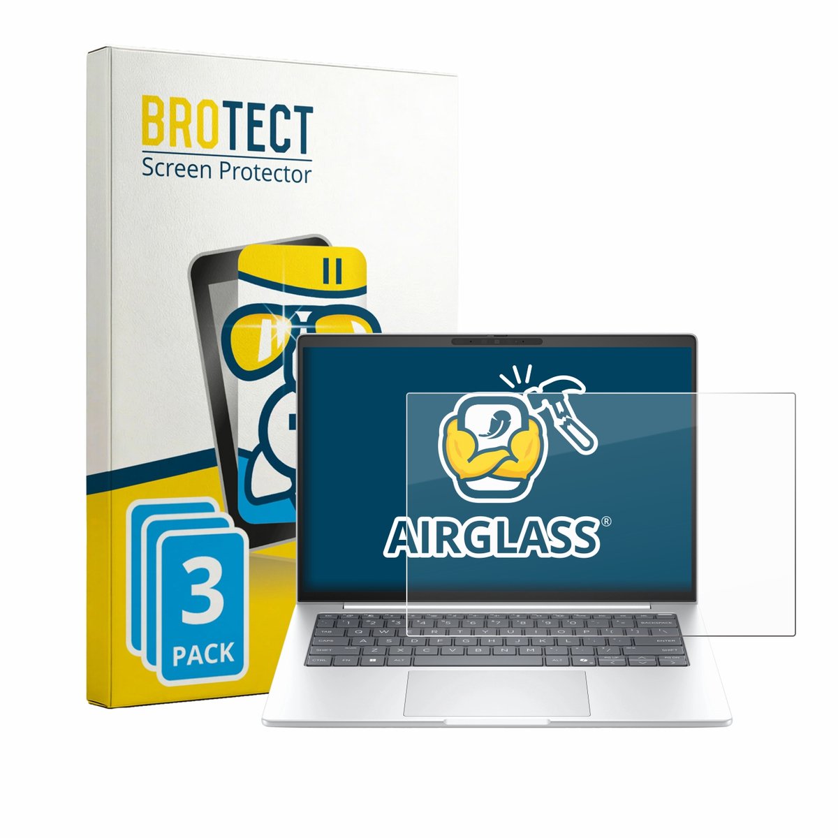 Screenprotector 3 Stuks voor HP EliteBook 8 G2a 14" Beschermglas transparant