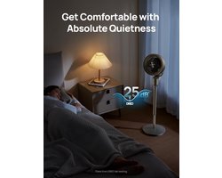 Elektrische Vloer Ventilator - Stille Ventilator - Kamers Koelen - 80ft Luchtcirculatie - 34-41 Inch - Zwart