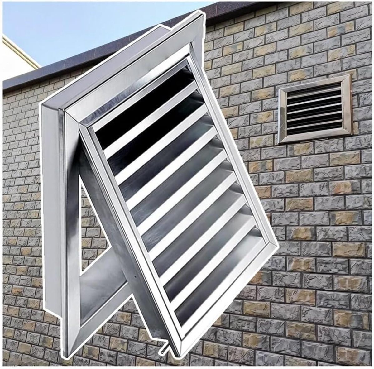 Ventilatieafdekking - Retourluchtfilter rooster - Luchtcirculatie verbeteren - Verwijderbare deur - 51x25cm - Zilver