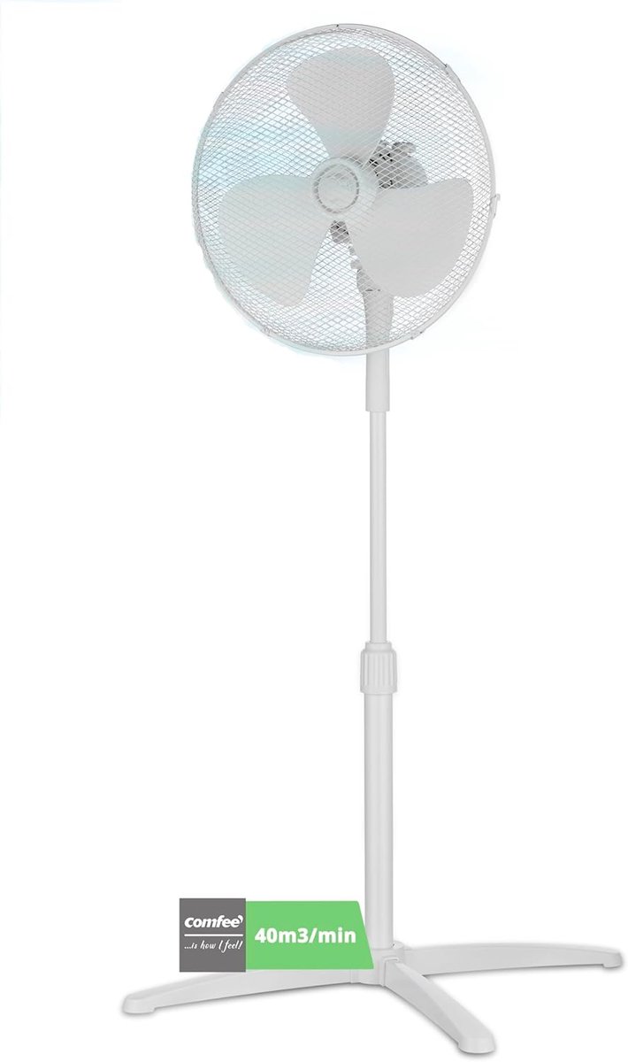Staande Ventilator - Vloerkoeler - Ruimte Koelen - Instelbare Hoogte - 98-125 cm - Wit