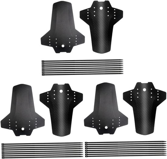 Fiets Spatbord - Universele Spatlappen - Bescherming Tegen Modder - Lichtgewicht Plastic - 26.5 cm Lengte - Zwart