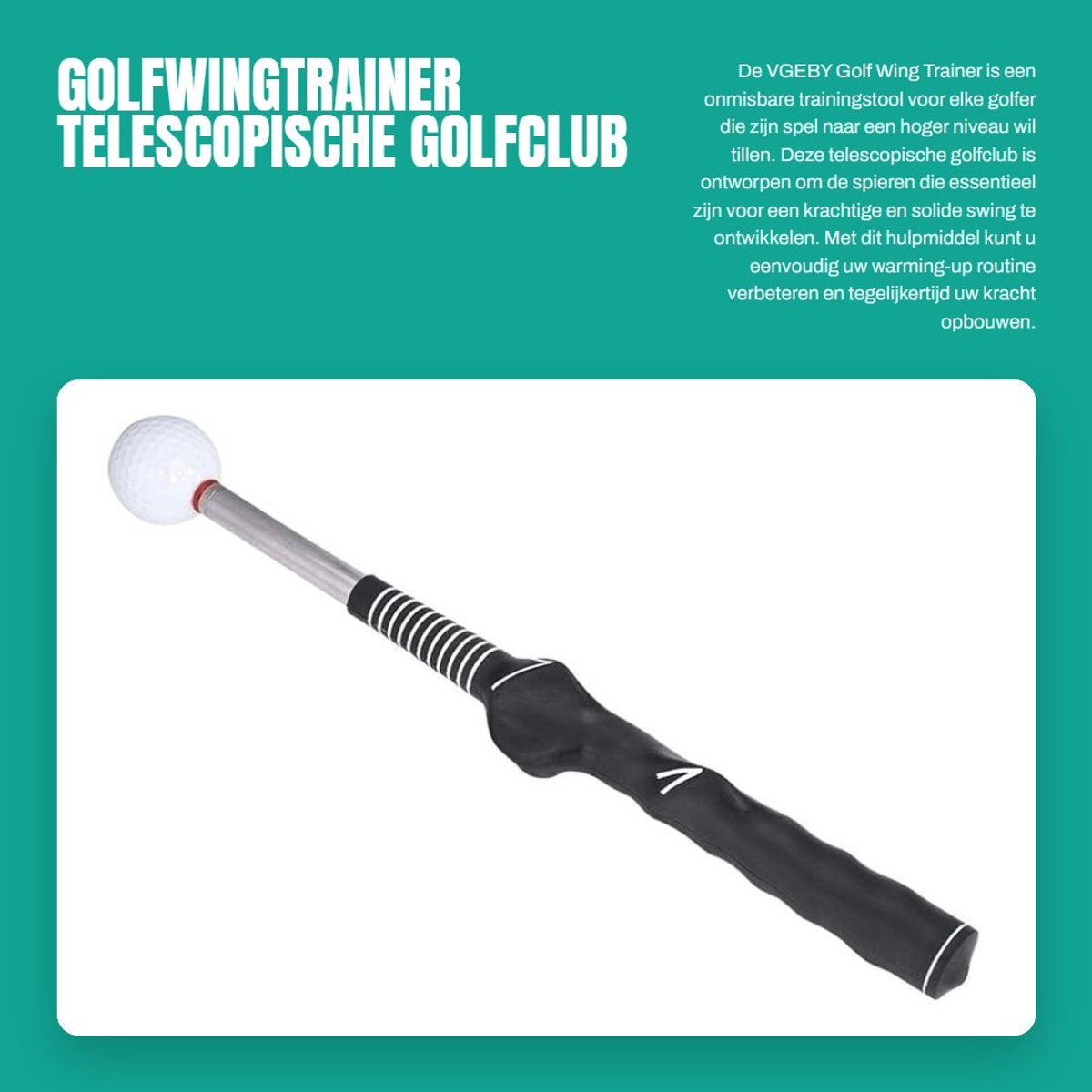Dailygoods- Golfwingtrainer Telescopisch - Metalen Swingtrainer - Opwarmhulpmiddel - Golfaccessoire - Verzwaarde Grip - Ideaal voor Krachttraining