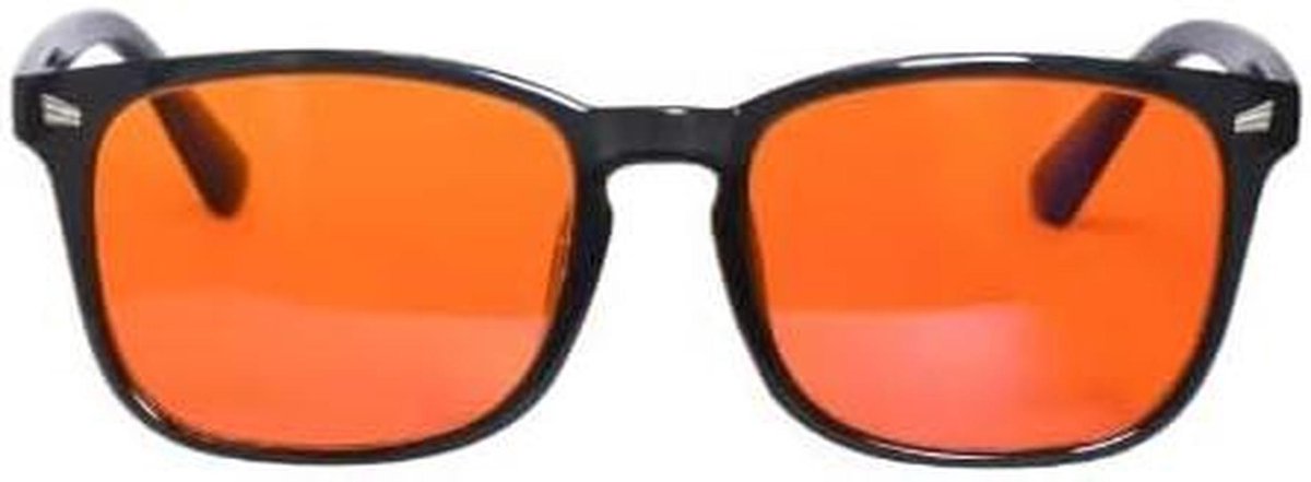 Blauw licht blokkerende bril - Computer bril - Minder oogvermoeidheid - Oranje getinte lenzen - Unisex mode frame - Zwart