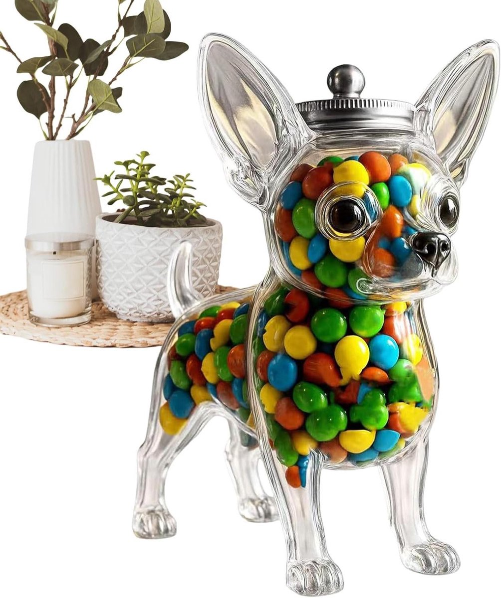 Snoeppot Hond Vorm - Opberg Decoratie - Keuken Organiseren - Luchtdicht Ontwerp - 16 x 10 x 10 cm - Helder