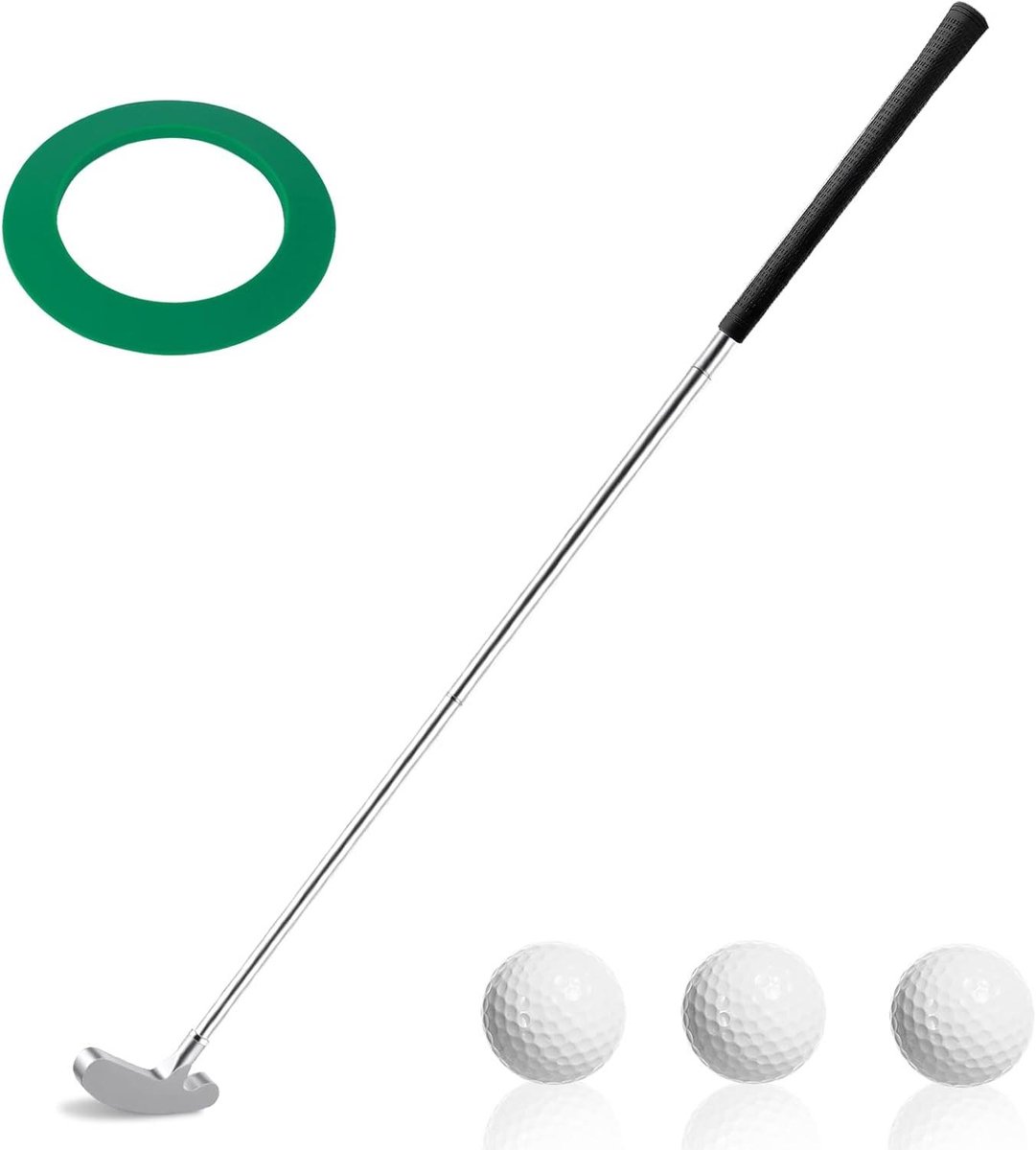 Golfswingtrainerset - Golftrainer Putter - Golf Oefenen - Verstelbare Lengte - ca. 86 cm - Wit