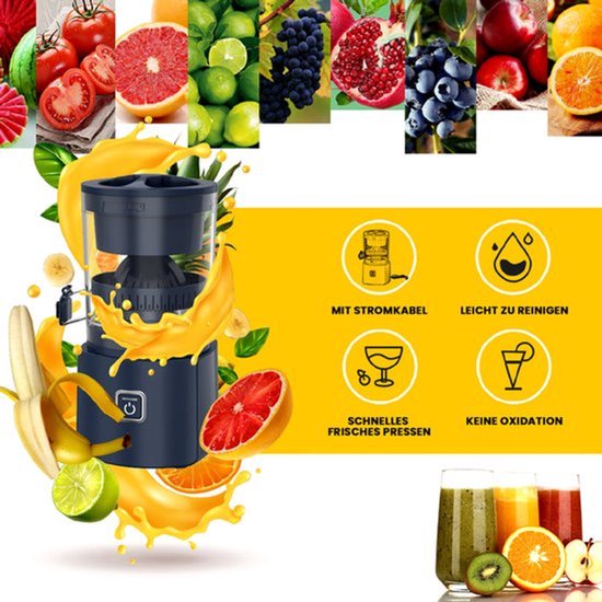 TEKROA® Elektrische Citruspers - Sinaasappelpers Elektrisch - Juicers & Citruspersen - met Instelbaar Pulpfilter – Voor Citroen en Sinaasappel – 80 W - zwart van TEKROA — afbeelding 3