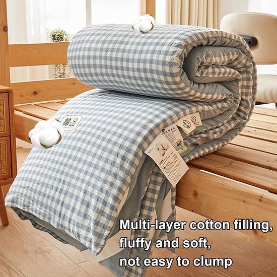 Oprolbare Matras - Vloerligstoel Gasten - Comfortabel Slapen - Ademende Stof - 150 x 200 cm - Groen Rooster — afbeelding 5