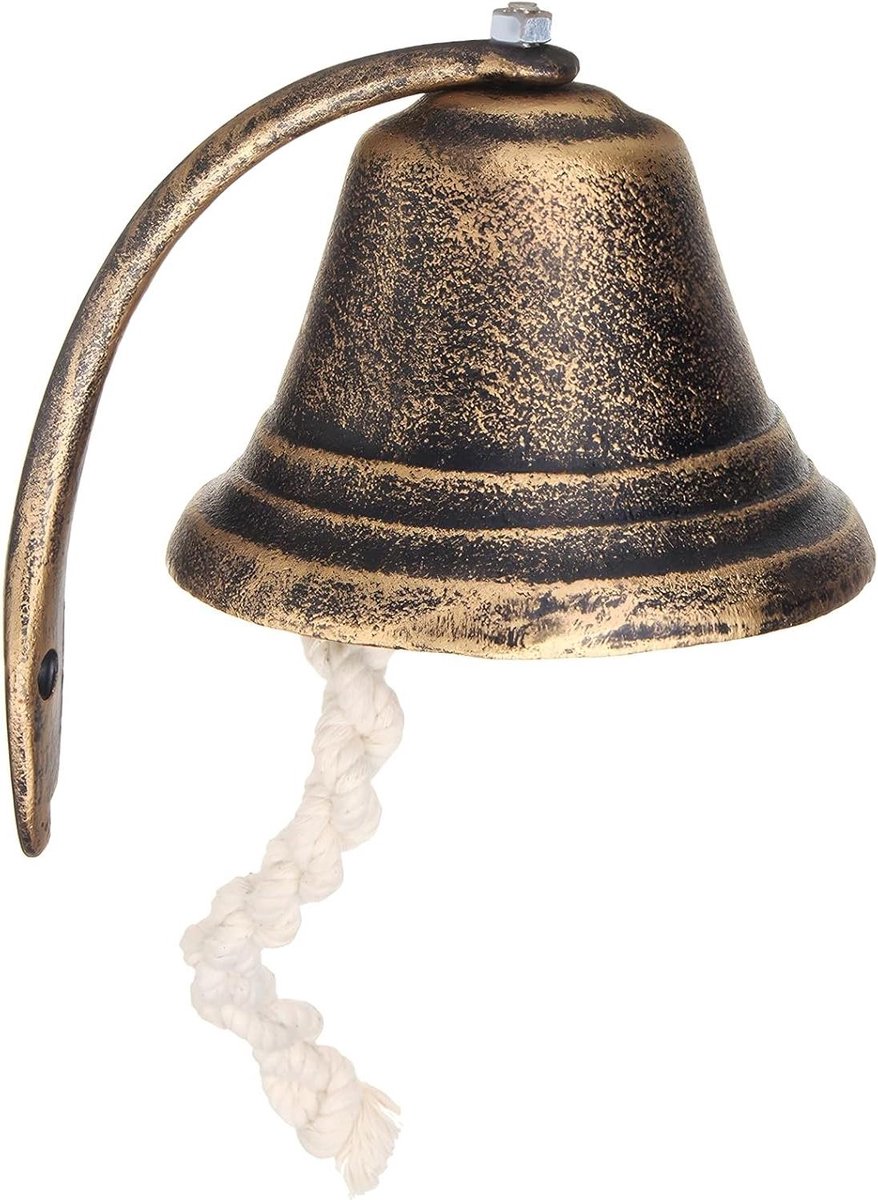 Scheepsbel - Decoratieve bel - Huis versieren - Gietijzeren constructie - 12.5 cm - Brons