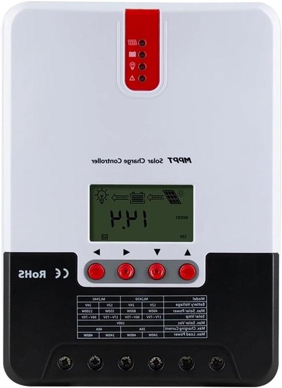Zonne-laadregelaar, ML2430/ML2440 30A/40A 12V24V Auto MPPT Solar LAADREGELAAR For Batterijen PV Regulator Oplader Max 100VDC(Only controller 30A)