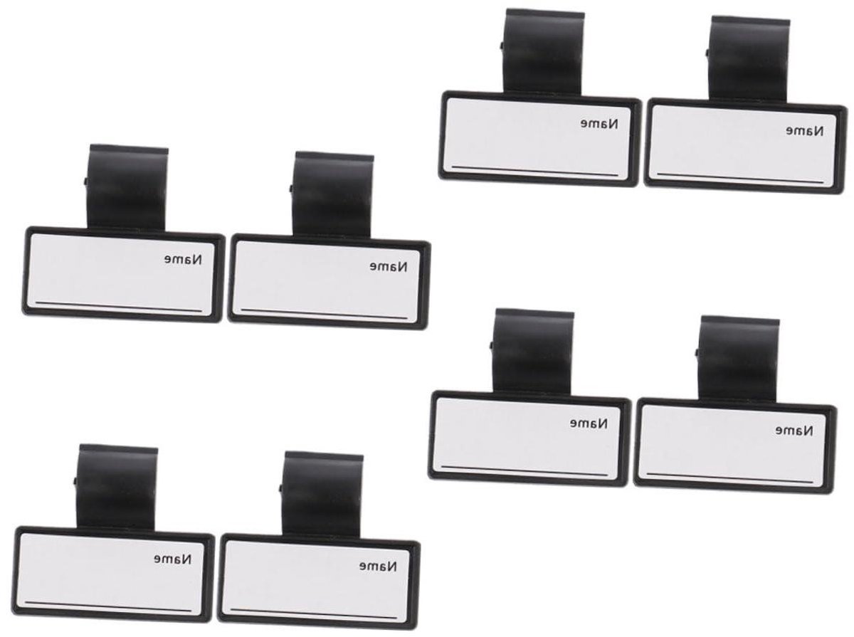 Naamplaatjes Verpleegkundige - Identificatie Clips - Stethoscoop Markeren - Dubbelzijdig Beschrijfbaar - 8 Stuks - Zwart