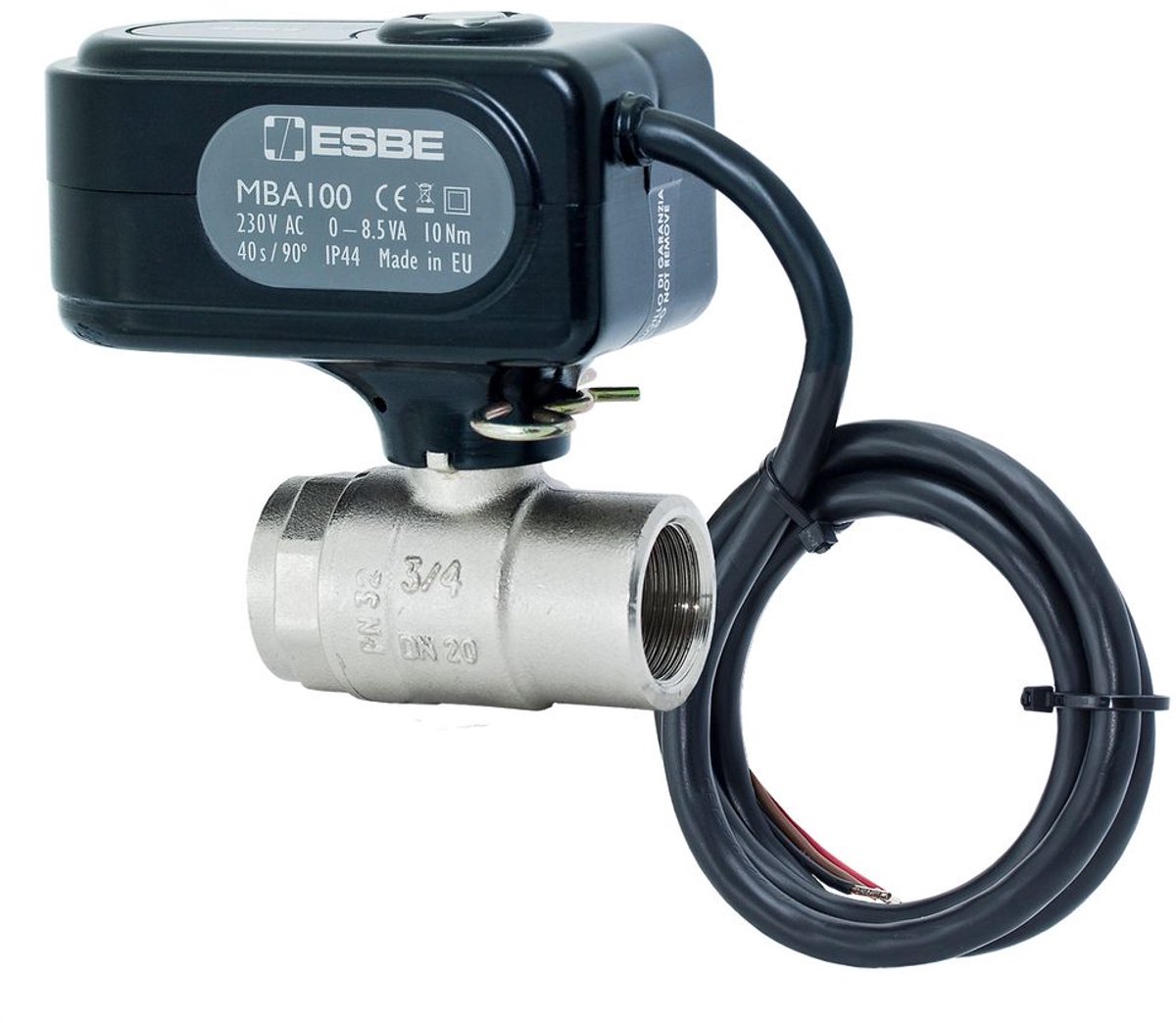 ESBE Motorkogelkraan MBA121 DN20 Kvs45, als 2-weg zoneventiel, 230V, IG3/4", 43100100
