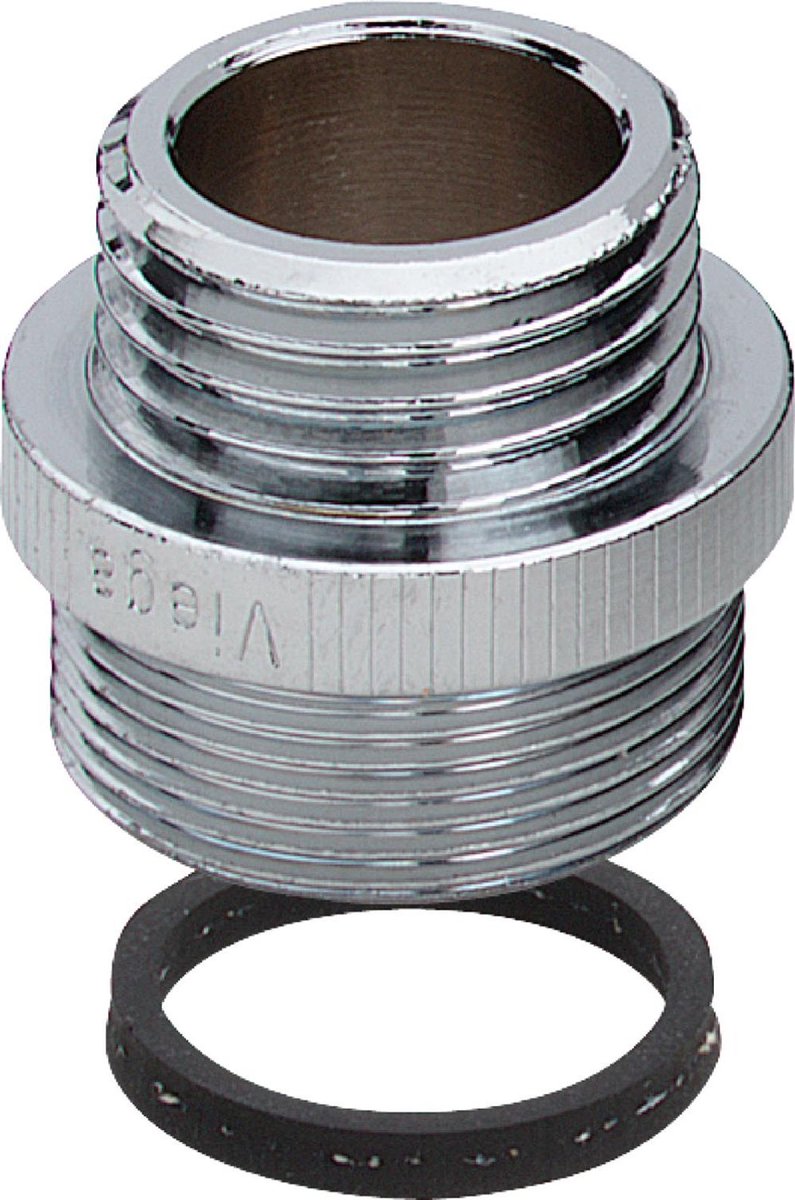 Viega Overgangsnippel, G 3/4a, M 24x1a roodgietwerk of siliciumbrons, verchroomd Model 3253, 448349