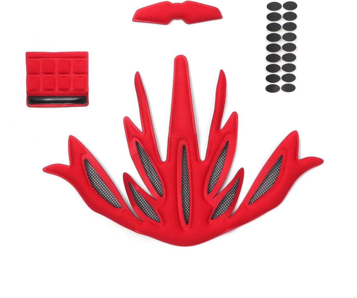 Helm Binnenkussens - Spons Set - Comfortabel Fietsen - Wasbaar Sneldrogend - 21 Stuks - Rood
