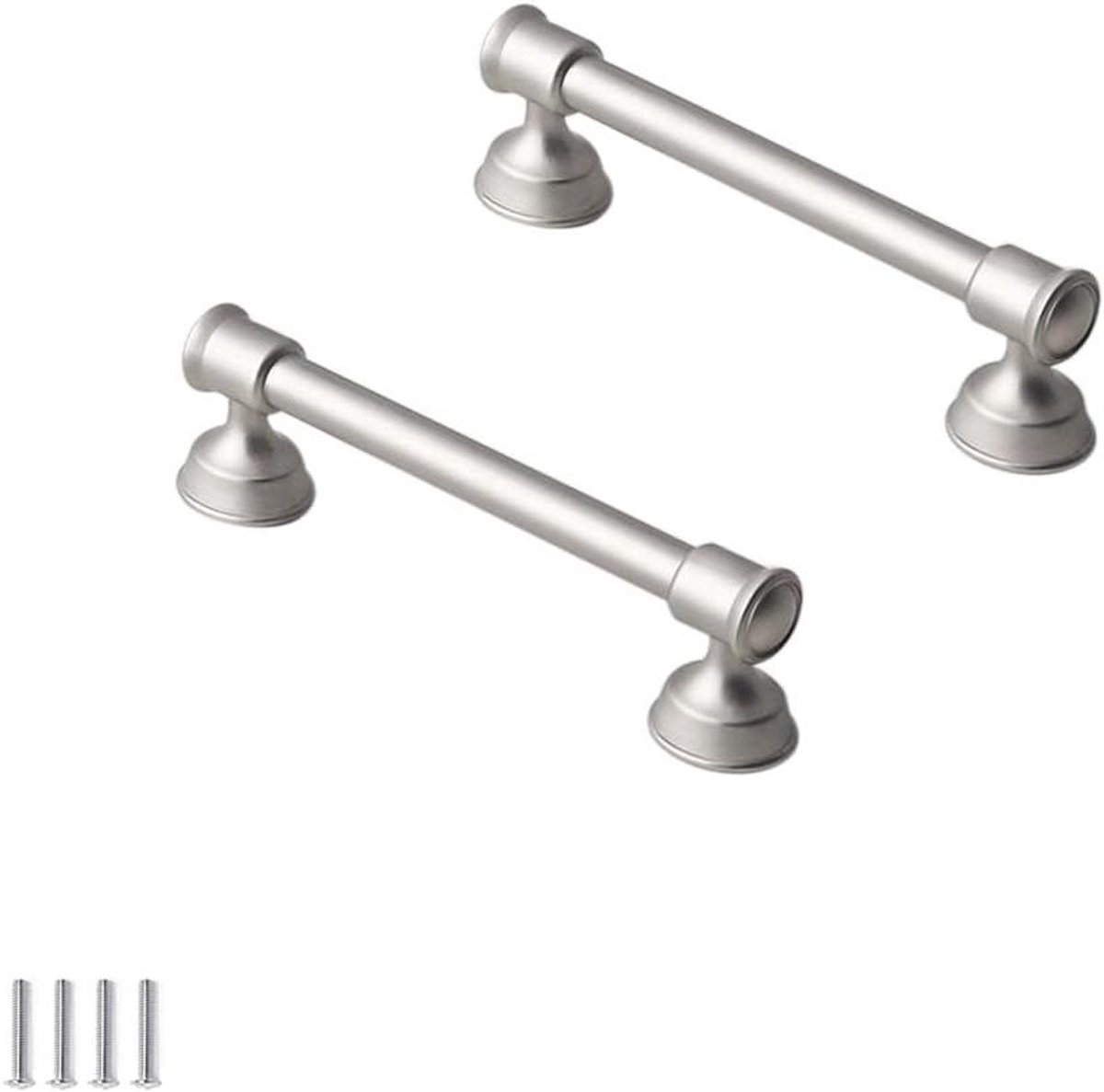 Deurklink Set - Kastgrepen Lades - Meubels Vernieuwen - Modern Zinc Alloy - 2 Stuks - Zilv