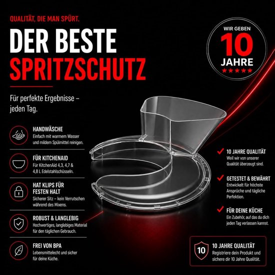 Spatbescherming Keukenmachine - Komdeksel Accessoire - Schoon Werken - Met Vulopening - Middelgrote Maten - Transparant — afbeelding 4