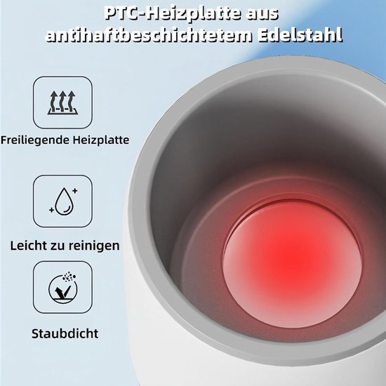 Flessenwarmer, snelle flessenwarmer, geschikt voor moedermelk of flesvoeding, intelligente temperatuurregeling met automatische uitschakeling, blauw. — afbeelding 2