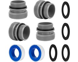 2 Sets Slang Conversie Adapterset - Geschikt voor Intex en Coleman 4560 - 40mm naar 1 1/2 Inch - Geschikt voor Hayward, Filterpomp en Zandfilter Bovengronds Zwembad