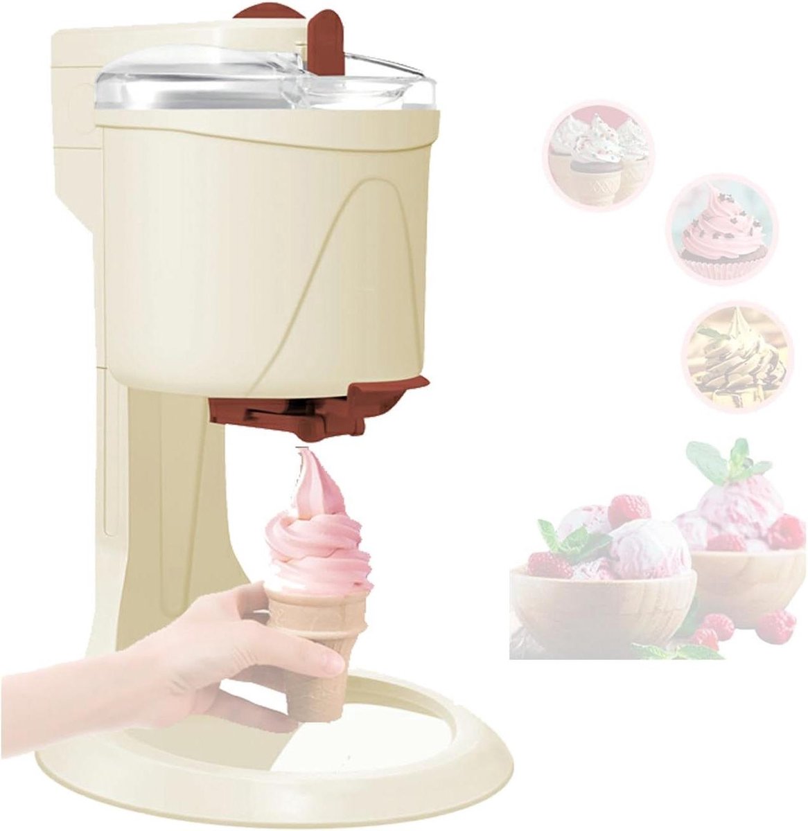 Ijsmachine - Dessertmaker - Zelfgemaakt IJs - Snelle Bereiding - 1000 Ml Capaciteit - Wit