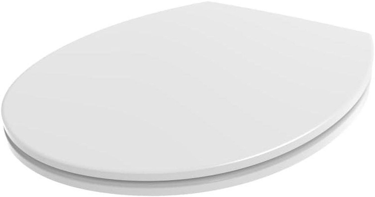 Toiletbril Duroplast - WC-bril Ovaal - Badkamer Comfort - Universele Scharnieren - 378 cm breed - Wit