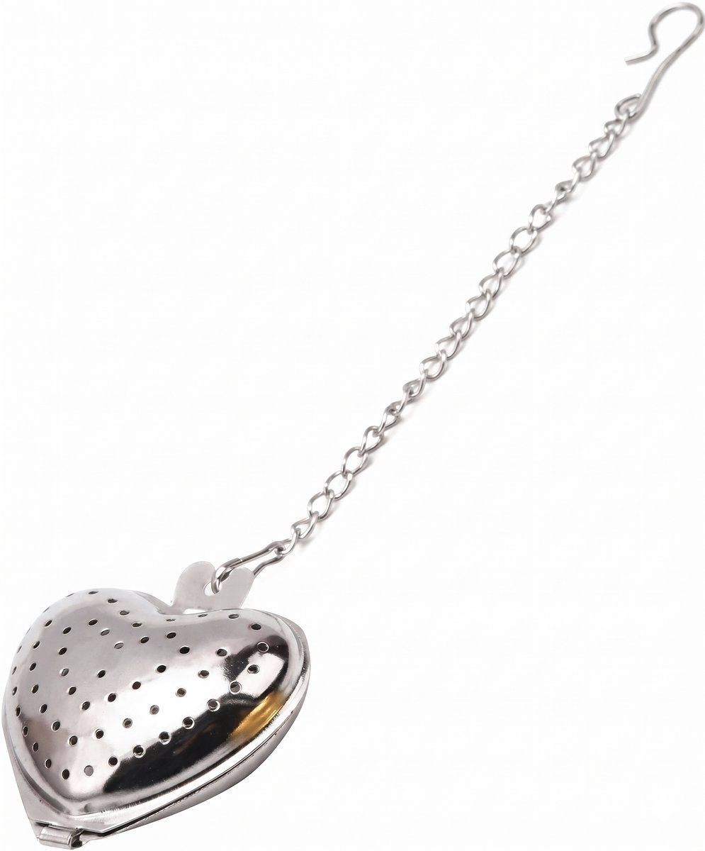 RVS thee ei hartje - theezeef hartjes vorm - losse thee - theezeef - thee ei - thee infuser - tea infuser - thee accessoires - theemannetje - roestvrijstaal - RVS - IXEN
